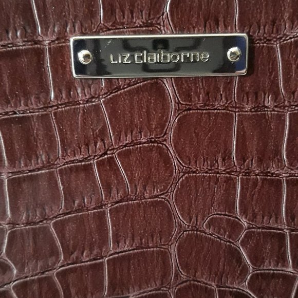 Liz Claiborne Brown Faux Crocodile Leather Purse Bag - Picture 4 of 9